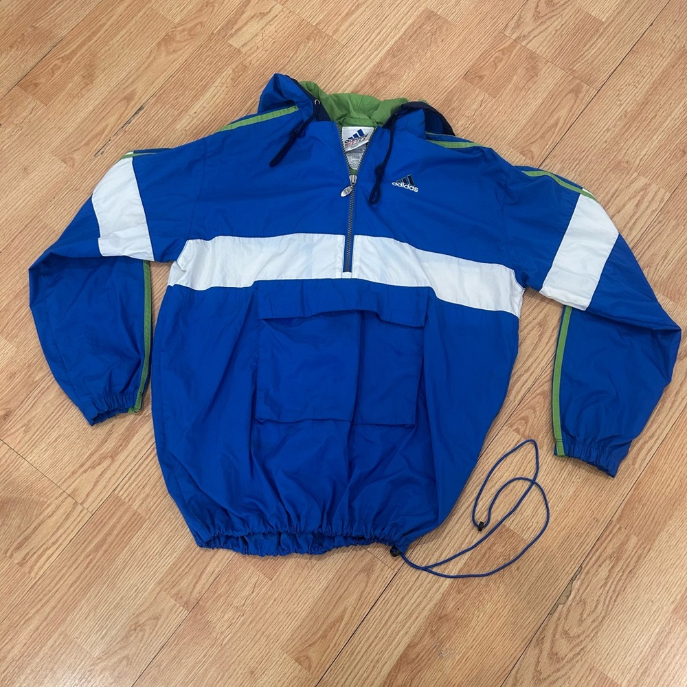 ADIDAS MENS  Blue and White Jacket